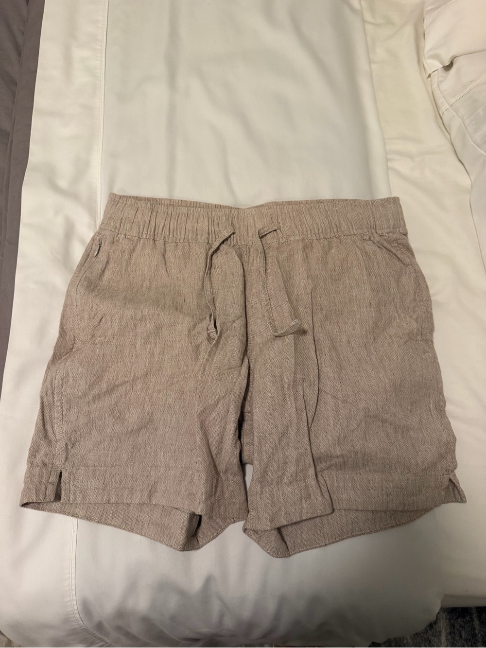 Abercrombie & Fitch Linen-Blend Pull-On Shorts Beige Men’s Medium